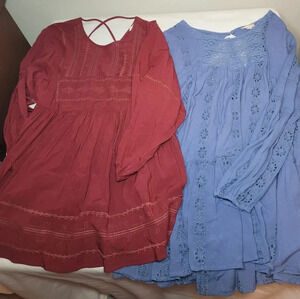 Altar'd State Boho Baby Doll Embroidered Tunic Blouse Bundle